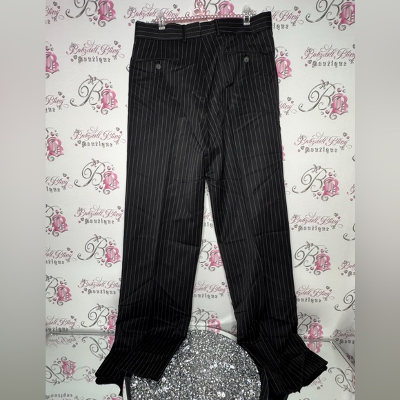 Gucci pants pin stripe black white logo buttons business professional stylish - Picture 2 of 16